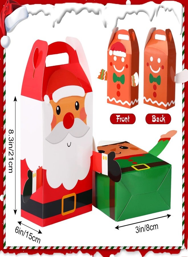 Harloon 24 Pcs Christmas Gift Boxes Kid Bulk Xmas Nutcracker Santa Snowman Reindeer Elf 3D Cardboard with Handle Party Presents Cute Empty Packaging Supplies,12 x 6 x 3.1 Inch - Image 3